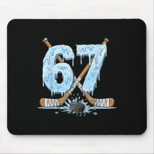Funny 67 Ice Hockey Drip Number 67 Ice Hockey  Mouse Pad