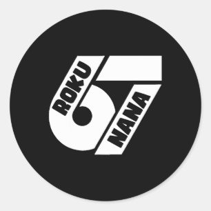Funny 67 Japanese Meme Roku Nana Graphic Design  Classic Round Sticker