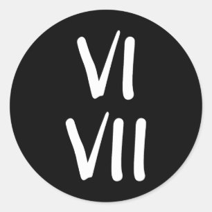 Funny 67 Kids Joke 6 And 7 Roman Numerals Classic Round Sticker