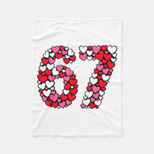 Funny 67 Meme 6 7 Gen Alpha Slang For Valentine’s Fleece Blanket