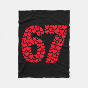 Funny 67 Meme 6 7 Gen Alpha Slang For Valentine’s  Fleece Blanket