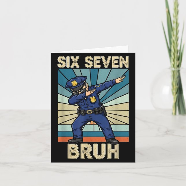 Funny 67 Meme 6 7 Six Seven Liceman Lice Officer R Card (Front)