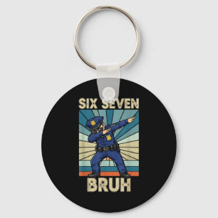 Funny 67 Meme 6 7 Six Seven Liceman Lice Officer R Keychain