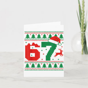 Funny 67 Meme 6 7 Ugly Sweater Christmas Kids Men  Card