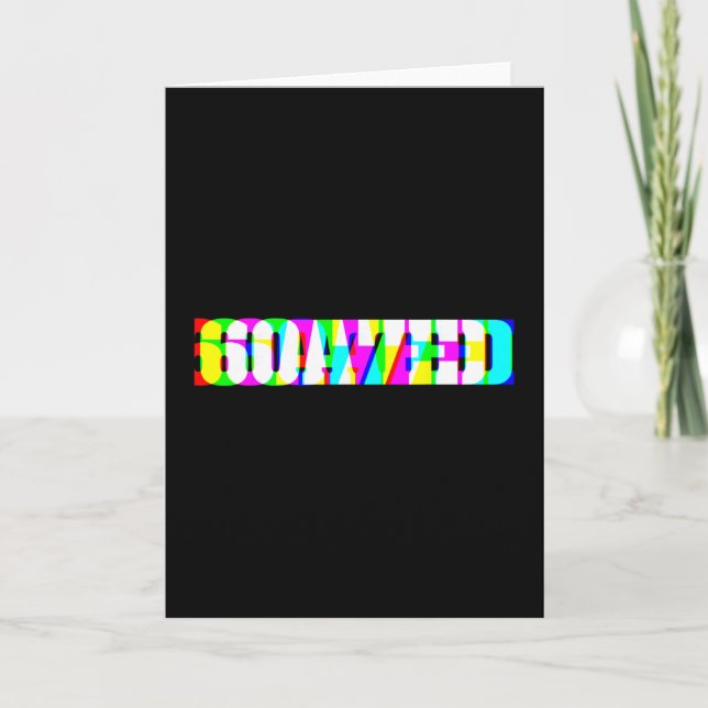 Funny 67 Meme 6oa7ed Glitch Art Retro Slang Goated Card (Front)