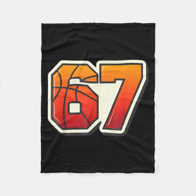 Funny 67 Meme Basketball Ice Cream Drip Six Seven  Fleece Blanket (Front)