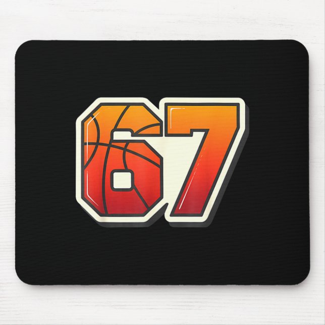 Funny 67 Meme Basketball Ice Cream Drip Six Seven  Mouse Pad (Front)