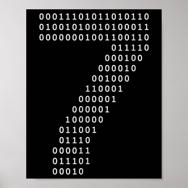 Funny 67 Meme Binary Code Tech Geek Digital Six Se Poster (Front)