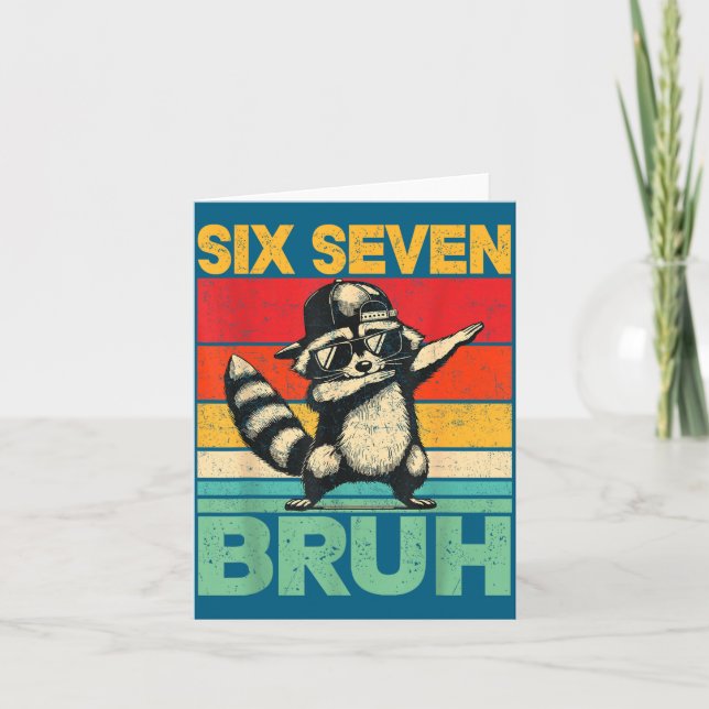 Funny 67 Meme Boys Kids 6 7 Dabbing Six Seven Bruh Card (Front)