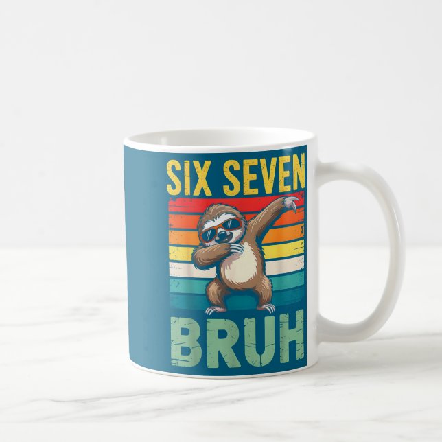 Funny 67 Meme Boys Kids 6 7 Dabbing Six Seven Bruh Coffee Mug (Right)