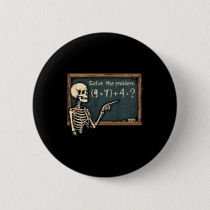 Funny 67 Meme Brainrot Joke Halloween Skeleton Mat 2 Inch Round Button