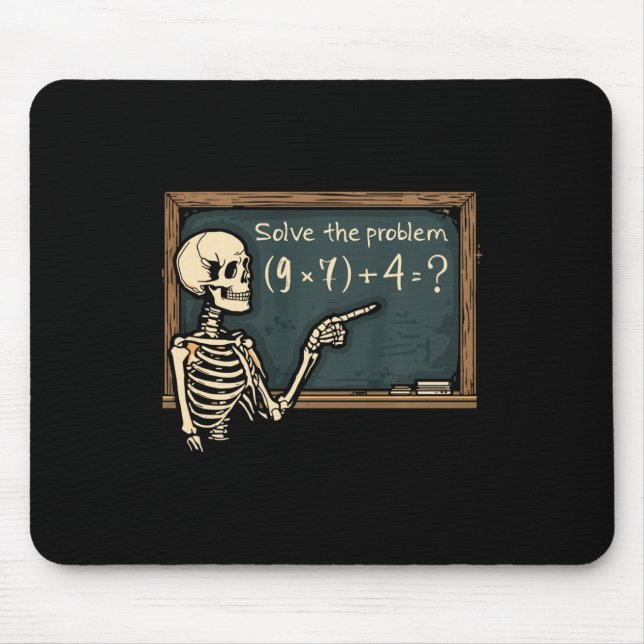 Funny 67 Meme Brainrot Joke Halloween Skeleton Mat Mouse Pad (Front)