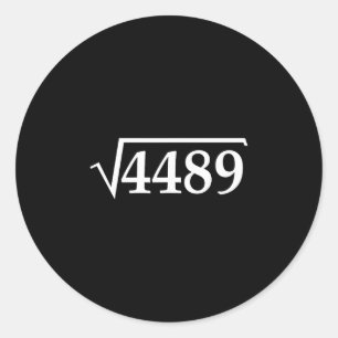 Funny 67 Meme Brainrot Square Root 4489 Slang Math Classic Round Sticker