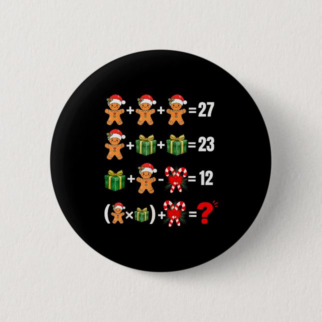 Funny 67 Meme Candy Merry Santa Math Teacher Chris 2 Inch Round Button (Front)