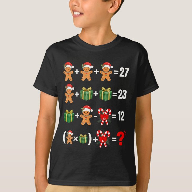 Funny 67 Meme Candy Merry Santa Math Teacher Chris T-Shirt (Front)