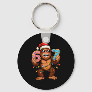 Funny 67 Meme Christmas Bigfoot For Kids Teens  Keychain