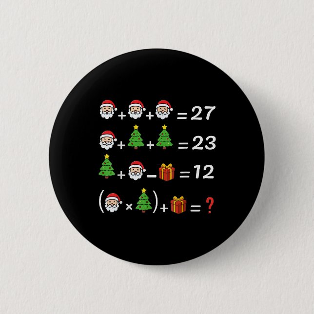 Funny 67 Meme Christmas Math Teacher Santa Six Sev 2 Inch Round Button (Front)