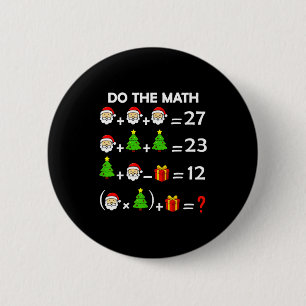 Funny 67 Meme Christmas Math Teacher Santa Six Sev 2 Inch Round Button