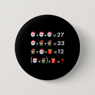 Funny 67 Meme Christmas Math Teacher Santa Six Sev 2 Inch Round Button