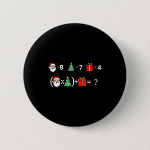Funny 67 Meme Christmas Math Teacher Santa Six Sev 2 Inch Round Button