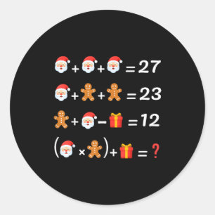 Funny 67 Meme Christmas Math Teacher Santa Six Sev Classic Round Sticker