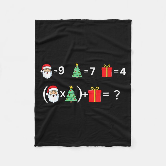 Funny 67 Meme Christmas Math Teacher Santa Six Sev Fleece Blanket (Front)