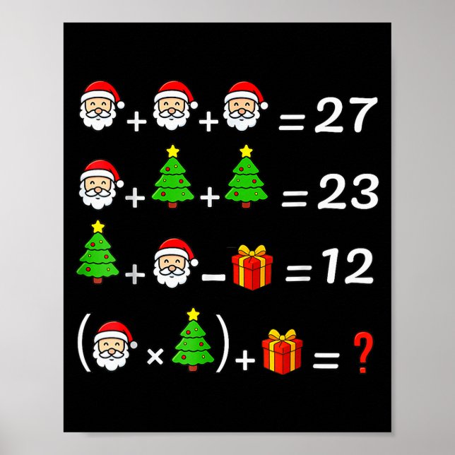 Funny 67 Meme Christmas Math Teacher Santa Six Sev Poster (Front)