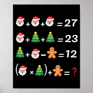 Funny 67 Meme Christmas Math Teacher Santa Six Sev Poster