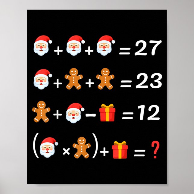 Funny 67 Meme Christmas Math Teacher Santa Six Sev Poster (Front)