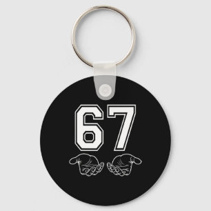 Funny 67 Meme Costume Six Seven Halloween Gen Z Keychain