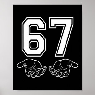 Funny 67 Meme Costume Six Seven Halloween Gen Z Poster