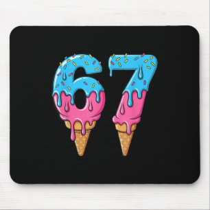 Funny 67 Meme Ice Cream Drip Six Seven Gen Z Mouse Pad