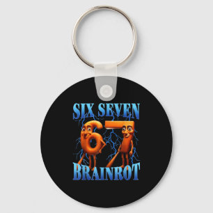 Funny 67 Meme Italian Brainrot Tung Tung Sahur Six Keychain