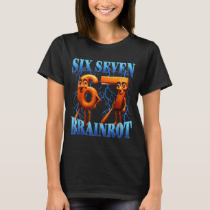 Funny 67 Meme Italian Brainrot Tung Tung Sahur Six T-Shirt