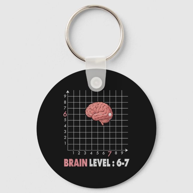 Funny 67 Meme Math Six Seven Teacher Brainrot Joke Keychain (Front)