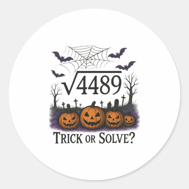 Funny 67 Meme Math Teacher 6 7 Halloween Square Ro Classic Round Sticker (Front)
