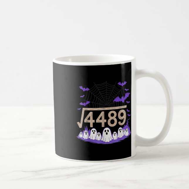 Funny 67 Meme Math Teacher 6 7 Halloween Square Ro Coffee Mug (Right)