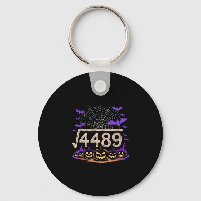 Funny 67 Meme Math Teacher 6 7 Halloween Square Ro Keychain (Front)