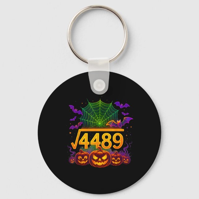 Funny 67 Meme Math Teacher 6 7 Halloween Square Ro Keychain (Front)