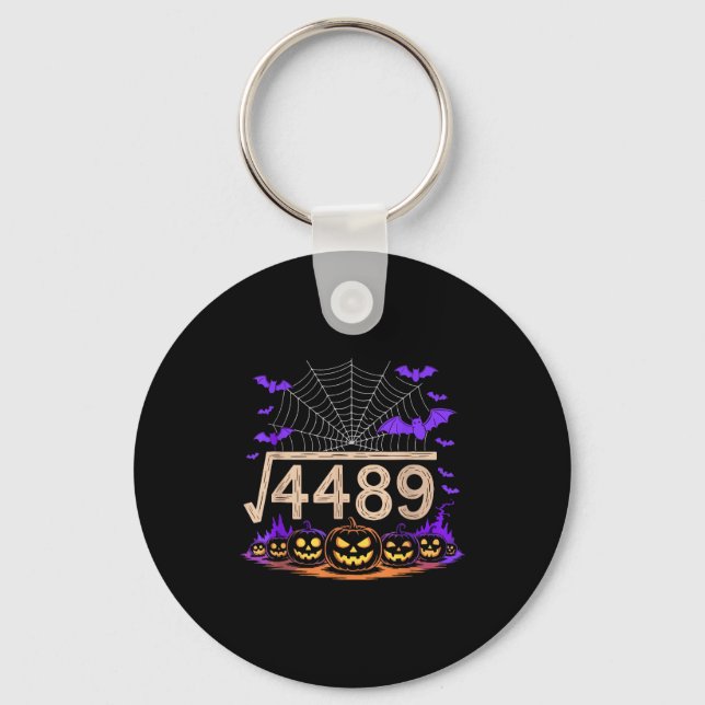 Funny 67 Meme Math Teacher 6 7 Halloween Square Ro Keychain (Front)