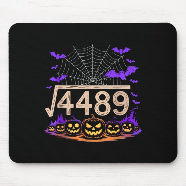 Funny 67 Meme Math Teacher 6 7 Halloween Square Ro Mouse Pad (Front)