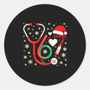 Funny 67 Meme Nurse Six Seven Nursing Festive Chri Classic Round Sticker