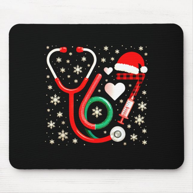 Funny 67 Meme Nurse Six Seven Nursing Festive Chri Mouse Pad (Front)