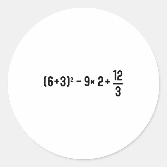 Funny 67 Meme Pemdas Elementary Math Teacher Brain Classic Round Sticker (Front)