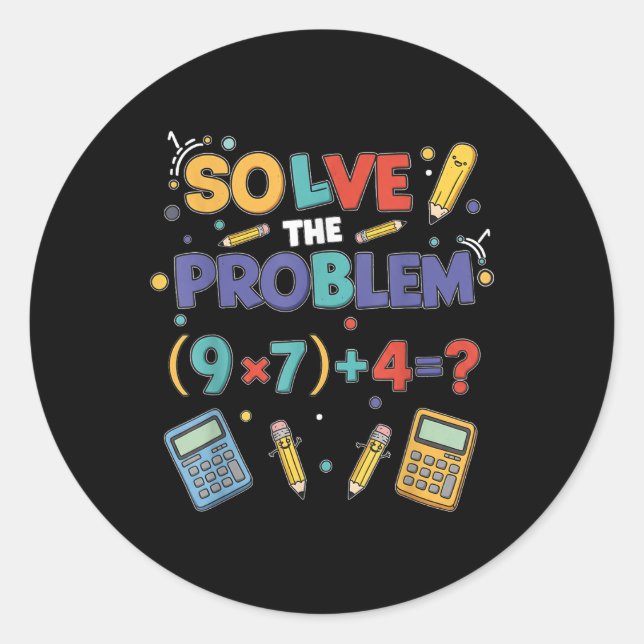 Funny 67 Meme Pemdas Elementary Math Teacher Brain Classic Round Sticker (Front)