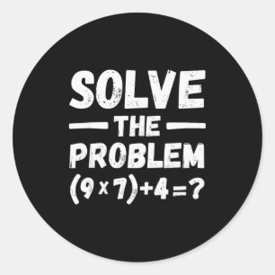 Funny 67 Meme Pemdas Elementary Math Teacher Humor Classic Round Sticker