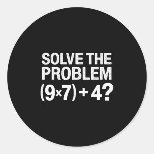 Funny 67 Meme Pemdas Math Teacher Brainrot Element Classic Round Sticker