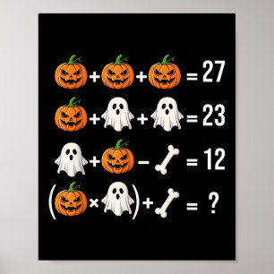 Funny 67 Meme Pumpkin Ghost Math Teacher Costume  Poster
