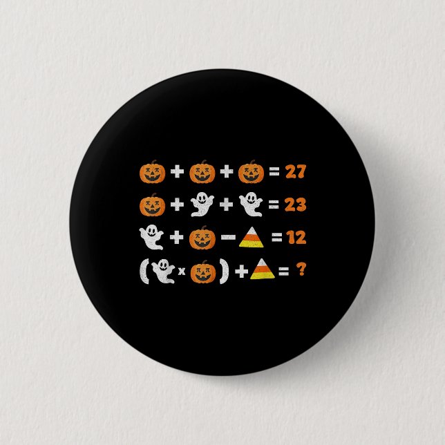 Funny 67 Meme Pumpkin Ghost Math Teacher Halloween 2 Inch Round Button (Front)