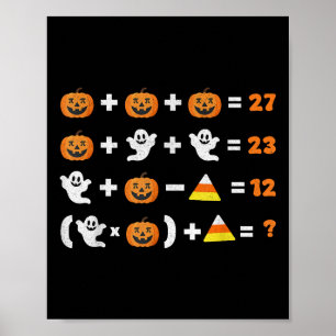 Funny 67 Meme Pumpkin Ghost Math Teacher Halloween Poster